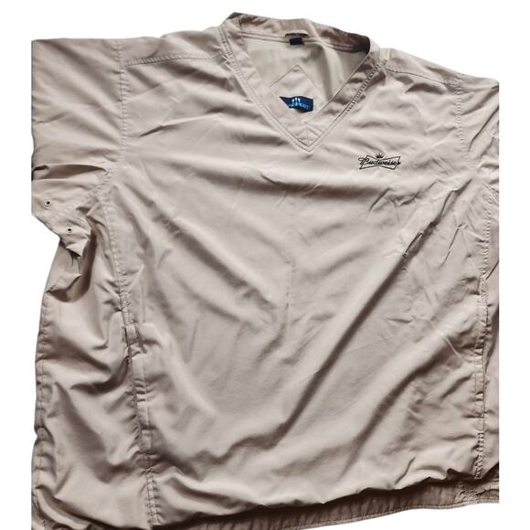 Vansport Budweiser Pullover Windbreaker Mens 2XL Logo V-Neck Lightweight Jacket - Picture 2 of 16
